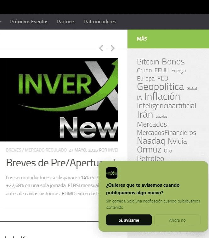 Popup de suscripción en el sitio