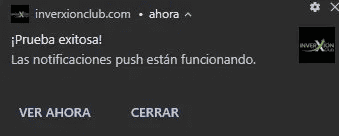 Notificación push recibida